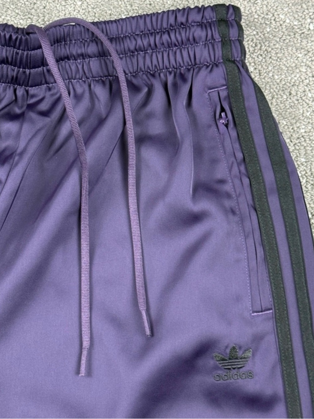 Adidas Purple Track Pants with Black Stripes size 6 $65 NWT
